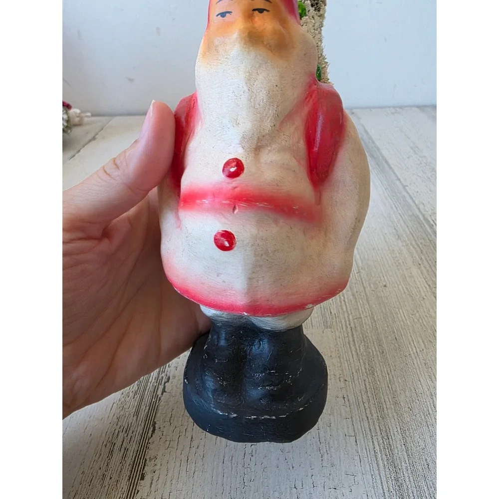 Bethany lowe elous? Paper mache Santa tree Xmas figurine decor unique